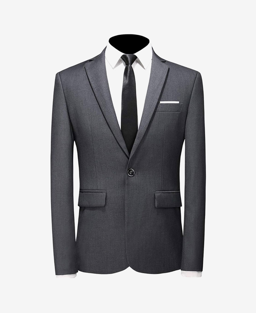 Suit Jacket One Button Slim Fit Sport Coat Business Blazer