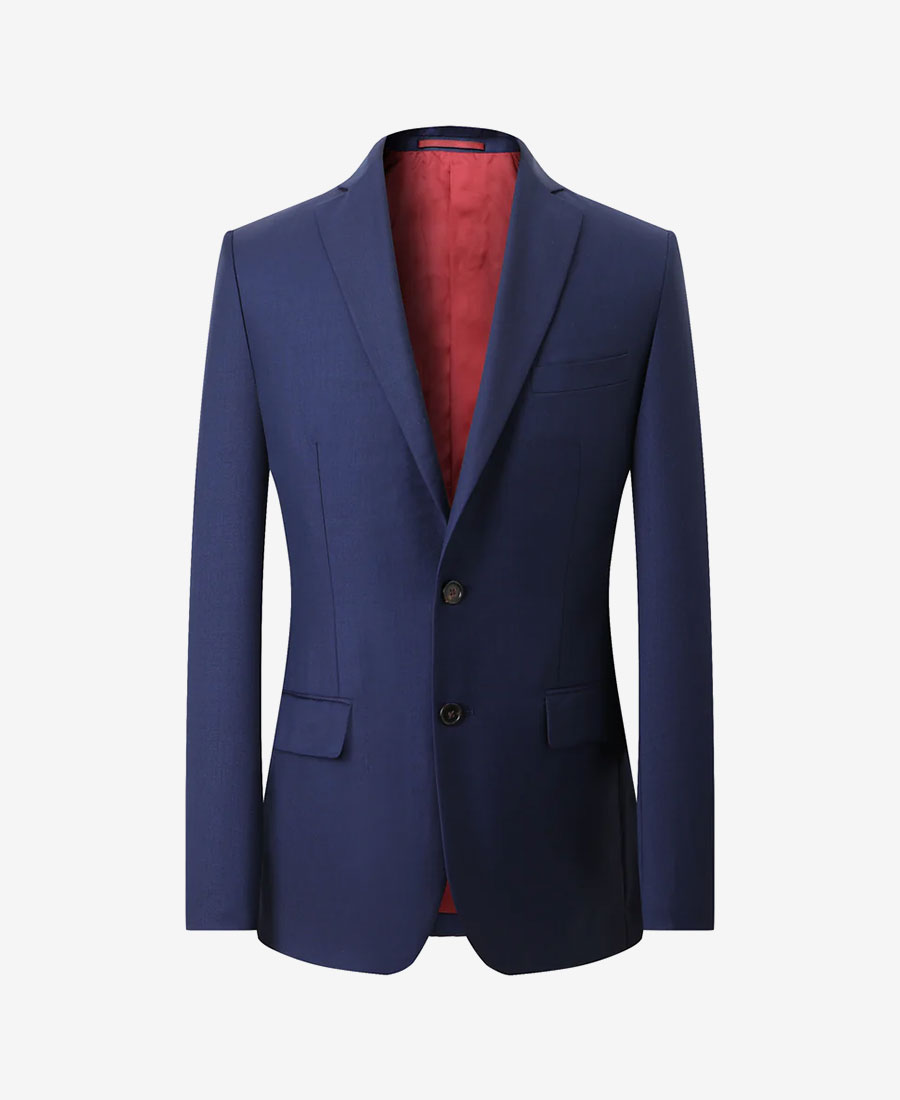 French Crown Ebony Clay Blue Textured Premium Blazer